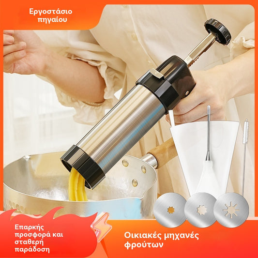 👍👍Μηχανή churros με 16 φέτες + βούρτσα καθαρισμού + 9 ακροφύσια--Μηχανή για τηγανητά ζυμαρικά, μηχανή churros δυτικού τύπου, οικιακή μηχανή churros