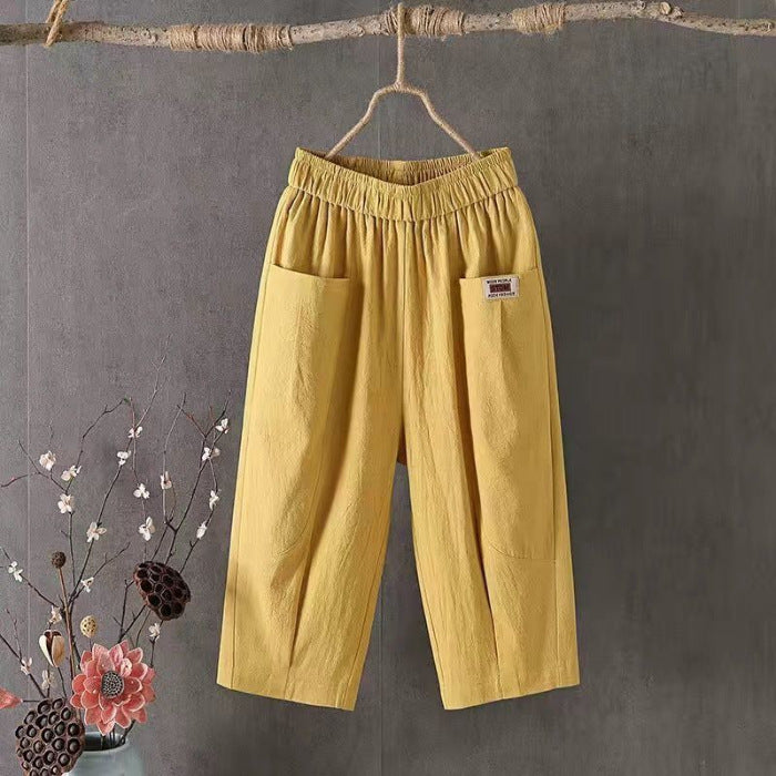 👖【M-4XL】Νέο, φαρδύ, μεγάλο, άνετο και ευέλικτο casual παντελόνι από βαμβάκι και λινό.