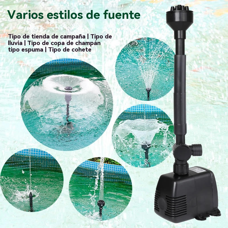 ⛲🌈Αντλία βρύσης με πολύχρωμο φωτισμό LED, αντλία βρύσης 8W EQB-600P (κατάλληλη για βάθη νερού μικρότερα από 30cm)