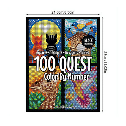 50% ΕΚΠΤΩΣΗ🎄🎨 Βιβλίο ζωγραφικής 100 QUEST με αριθμούς