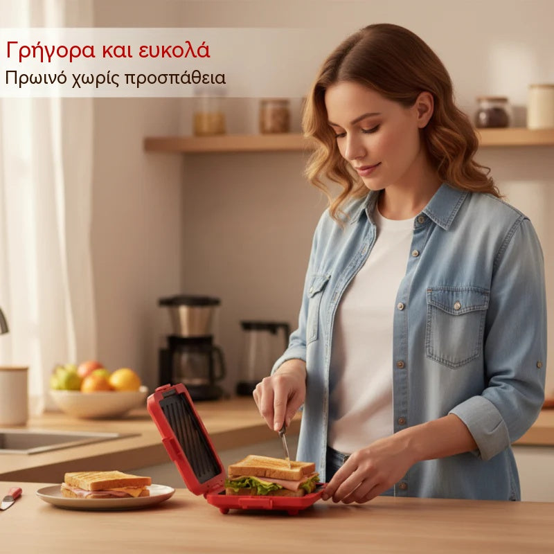 🥙Νέα Άφιξη! Προσφορά Περιορισμένης Διάρκειας: 40% Έκπτωση! 🔥Φούρνος Μικροκυμάτων/Σάντουιτς για Γρήγορο Μαγείρεμα