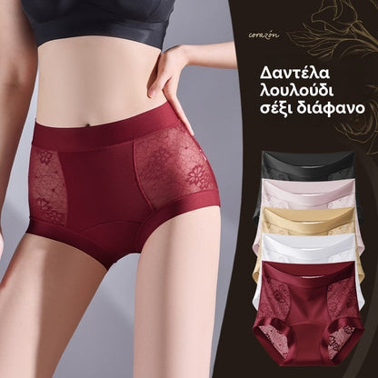 5 είδη για 25 ευρώ---Γυναικεία εσώρουχα υψηλής ελαστικότητας από δαντέλα χωρίς ραφές για έλεγχο κοιλιάς, σλιπ για διαμόρφωση και ανόρθωση γλουτών
