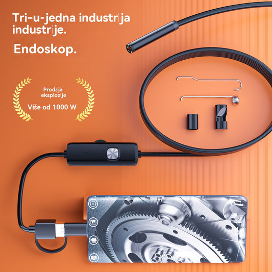 (Tip-C, USB, Micro USB) 3 x 1 ενδοσκόπιο 5m