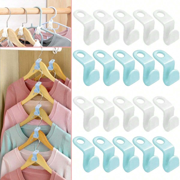 🔥👚【100 τμχ】👕Πολυλειτουργικός γάντζος σύνδεσης κρεμάστρας ρούχων