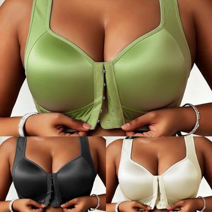 😍👙【Συσκευασία 3 τεμαχίων】【40-100 kg】Γυναικείο σουτιέν χωρίς μπανέλα με μπροστινό κλείσιμο