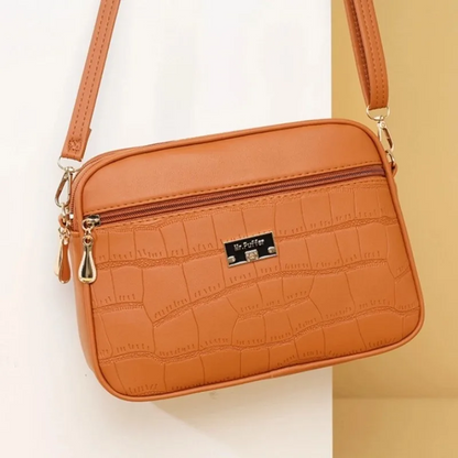 Μοντέρνα τσάντα Crossbody με ανάγλυφο κροκόδειλο για γυναίκες --- μεγάλη χωρητικότητα, απλό στυλ, με ρυθμιζόμενο ιμάντα ώμου