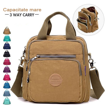 🔥👜【Προσφορά περιορισμένης διάρκειας: 50% έκπτωση!!】🎒2025 νέο γυναικείο σακίδιο από νάιλον με διπλό φερμουάρ, τσάντα ώμου μεγάλης χωρητικότητας