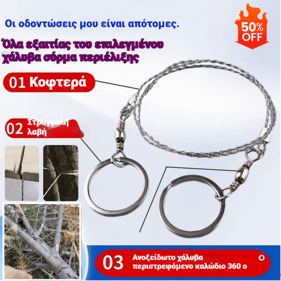🔥Αγοράστε 2 και πάρτε 1 δωρεάν🔥Εξοπλισμός επιβίωσης από ανοξείδωτο ατσάλι με συρματόπριον – Ανθεκτικό και φορητό ⚡