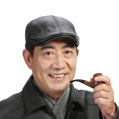 🐏【Ειδική προσφορά】 Καπέλο από δέρμα προβάτου με ρυθμιζόμενο μέγεθος για άνδρες.