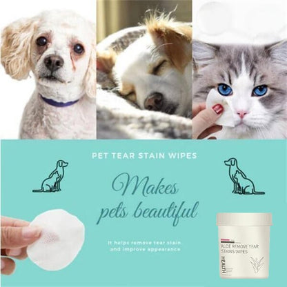 🐕🐈Μαντηλάκια καθαρισμού για λεκέδες από τα μάτια κατοικίδιων 🔥Αφαιρεί λεκέδες από δάκρυα🔥