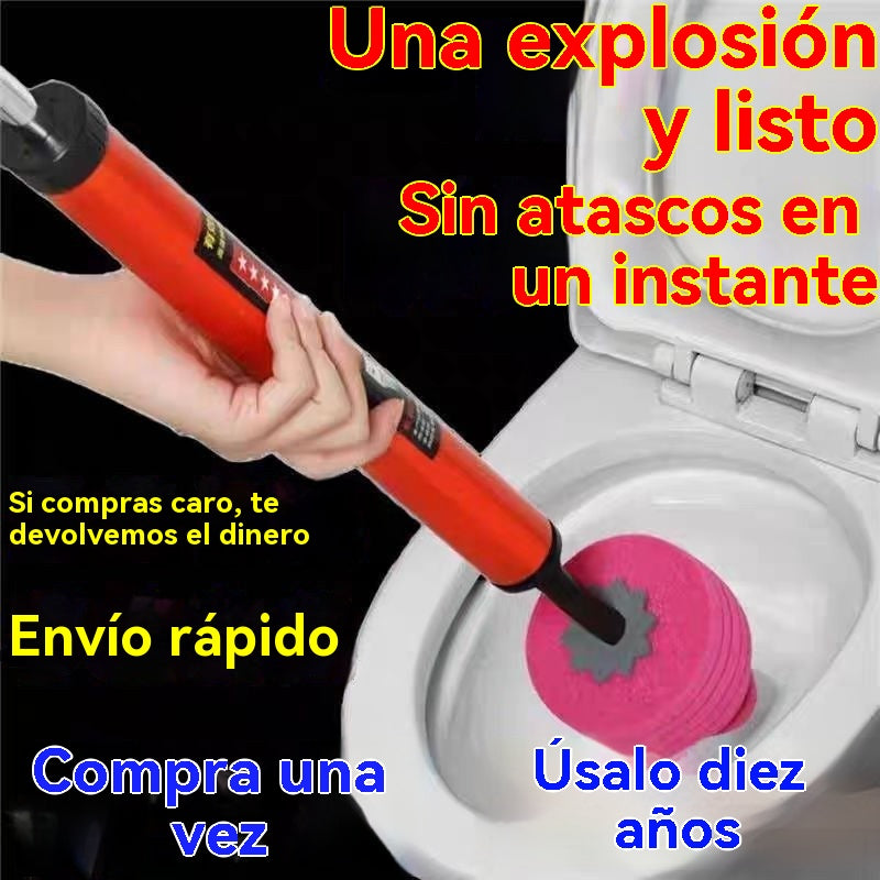🚽Desatascador de inodoro resistente: potente succión, diseño antisalpicaduras, duradero y fácil de guardar.🧹