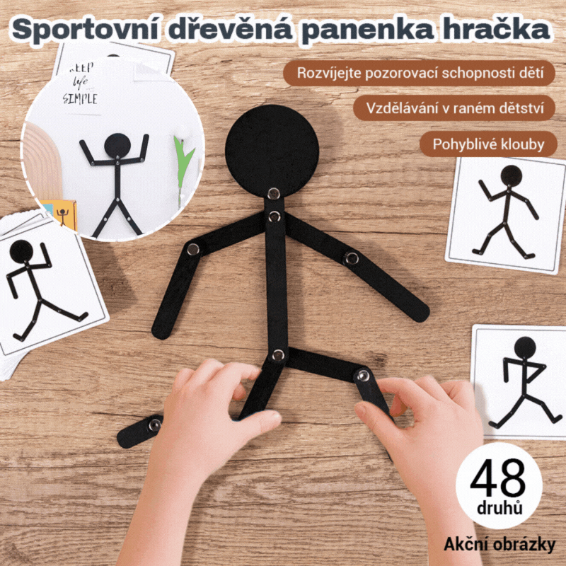 👶Παζλ πρώιμης εκπαίδευσης δημιουργικό μοντέλο σπορ ξύλινος άνθρωπος