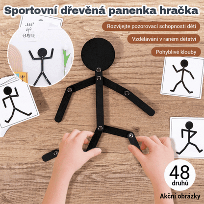 👶Παζλ πρώιμης εκπαίδευσης δημιουργικό μοντέλο σπορ ξύλινος άνθρωπος
