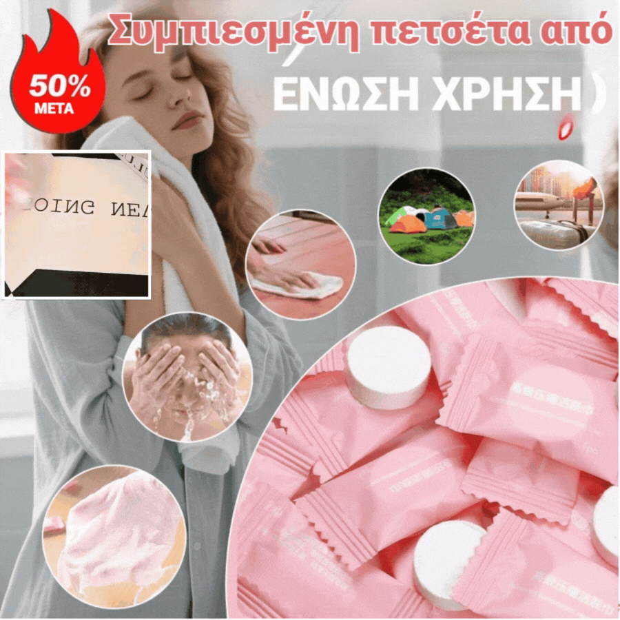 💦【100 ΤΕΜΑΧΙΑ】✨🌈Περιστροφική πετσέτα μιας χρήσης. Φορητή πετσέτα προσώπου.