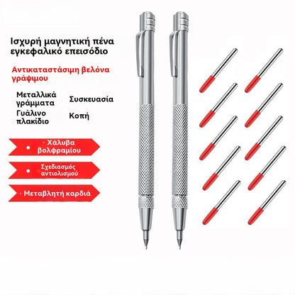 🔥Ειδική προσφορά💰🏷️【Αγοράστε 1 Πάρτε 1 Δωρεάν】2 τεμάχιο Στυλό σήμανσης από κράμα καρβιδίου βολφραμίου για κοπή πλακιδίων