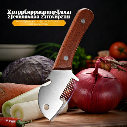 🔥【2 τεμάχιο 21 ευρώ!】🧅🔪 Πολυλειτουργικός Αποφλοιωτής Κουζίνας 3 σε 1: Ξεφλουδίζει, κόβει και ανοίγει καπάκια μπουκαλιών!