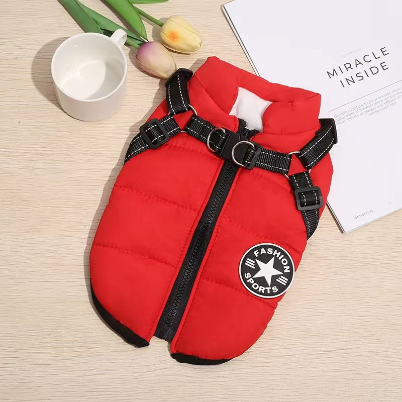 🐕‍🦺【50% έκπτωση】Φθινοπωρινή/χειμερινή στολή σκι για κατοικίδια, αδιάβροχο και ζεστό βαμβακερό μπουφάν για σκύλους