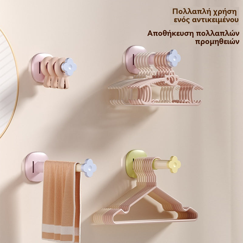 👕✨Πτυσσόμενη βάση αποθήκευσης για κρεμάστρες χωρίς τρύπημα