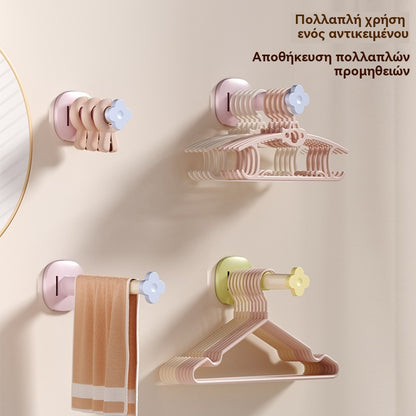 👕✨Πτυσσόμενη βάση αποθήκευσης για κρεμάστρες χωρίς τρύπημα