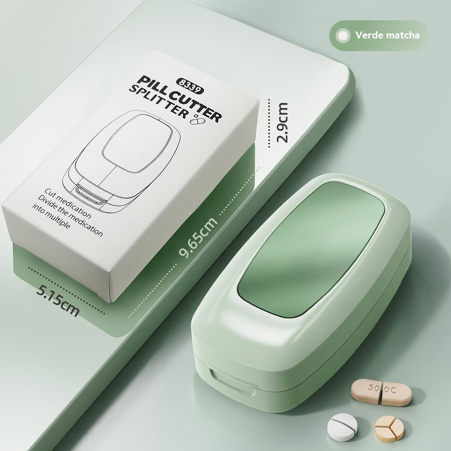 💊Πολυλειτουργικός κόφτης χαπιών, κατάλληλος για την αποθήκευση και κοπή φαρμάκων.