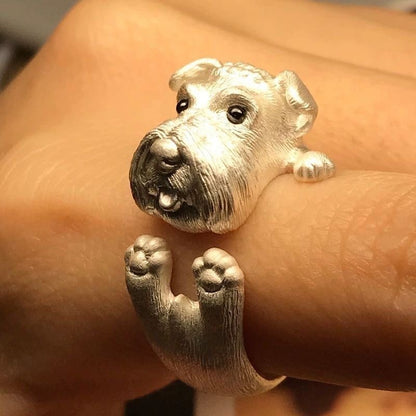 😍🎁😍🎁2 είδη για 23 ευρώ--Δαχτυλίδι κουταβιού Schnauzer από ασήμι 925