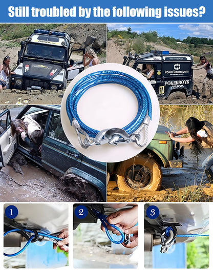 ⛓️🚗Σχοινί ρυμούλκησης αυτοκινήτου, σχοινί έλξης, σχοινί διάσωσης