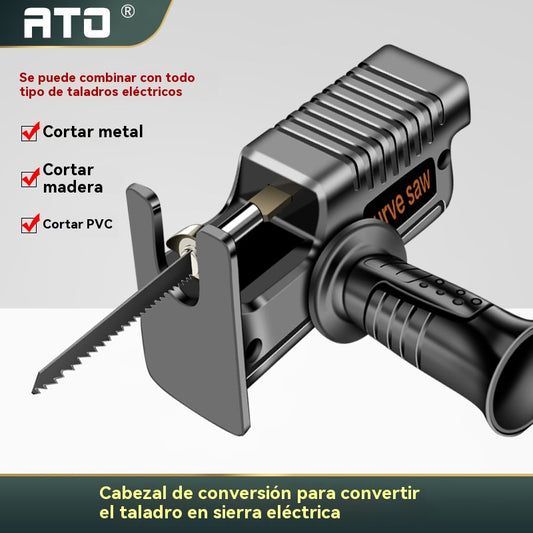 🔥🧰Ηλεκτρικό τρυπάνι που μετατρέπεται σε παλινδρομικό πριόνι, προσαρμογέας κεφαλής σέγας για ξυλουργική.