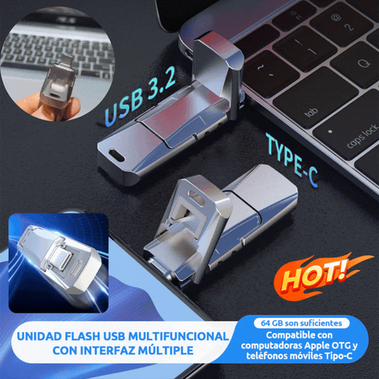 (8/16/32/64G)  📲💻 Μονάδα flash USB 4 σε 1 για τηλέφωνα και υπολογιστές, μονάδα στερεάς κατάστασης Type-C