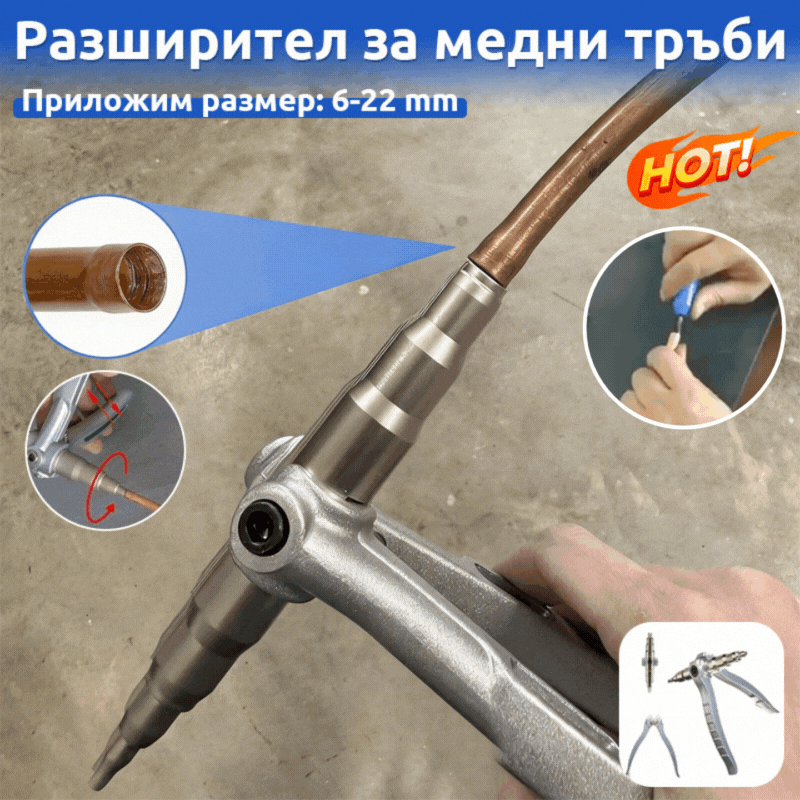 Διαστολέας χαλκοσωλήνων, εύρος χρήσης 6-22 mm
