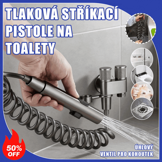 🚽🚰🚿🔥 Πιστόλι ψεκασμού τουαλέτας, μία είσοδος και δύο έξοδοι, βαλβίδα γωνίας υψηλής πίεσης με πιστόλι νερού