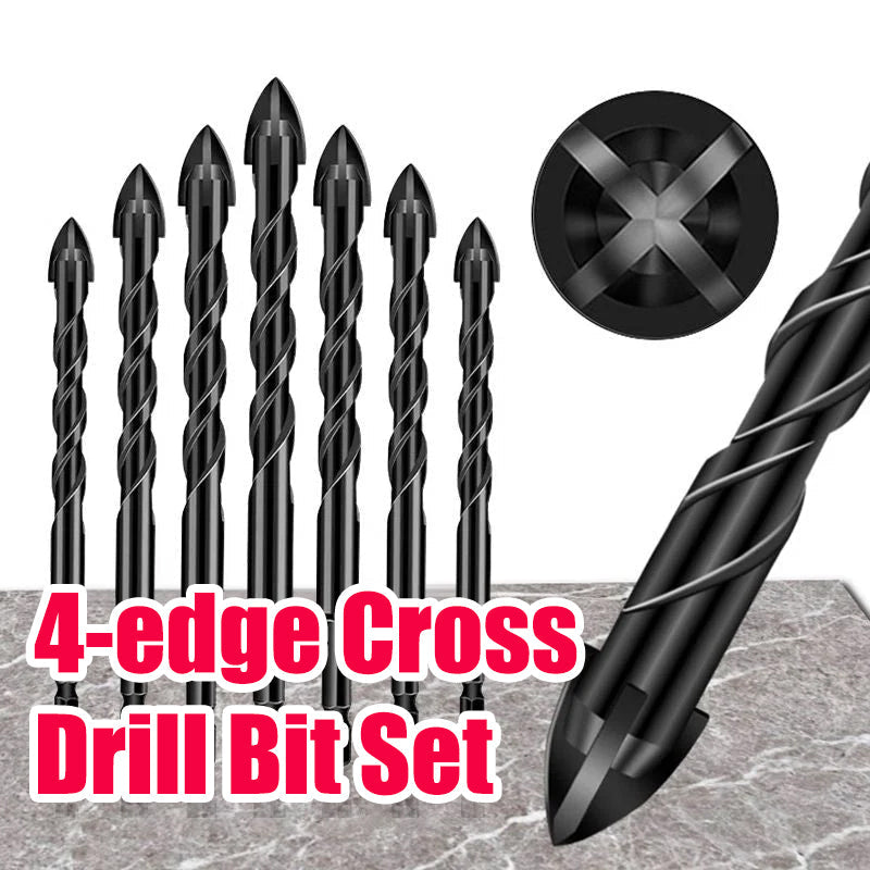 【5Pcs [5,6,8,10,12mm]】Τρυπάνι πλακιδίων με τρυπάνι σταυρού, σετ τρυπάνια γυαλιού