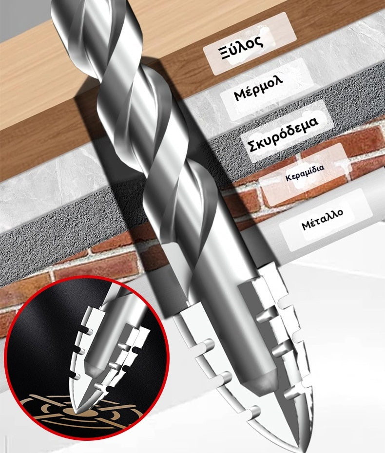 🥇【3+4+5+6+8+10+12+14+16mm】1 σετ 9 τεμαχίων --- 🔩✅27 ευρώ--Έκκεντρο τρυπάνι έβδομης γενιάς από εξαιρετικά σκληρό χάλυβα βολφραμίου με οδοντωτή άκρη