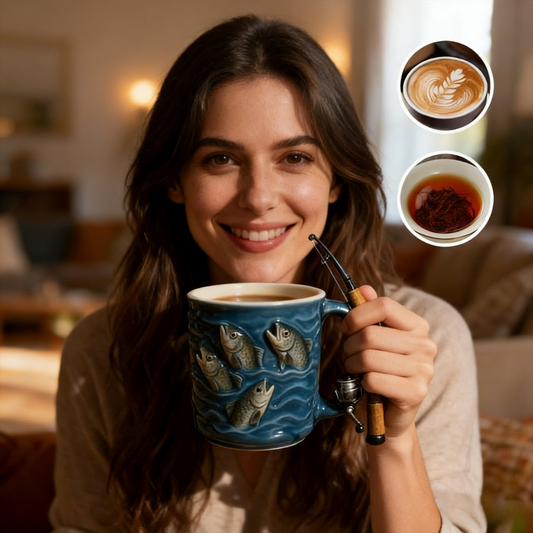 🎣☕Νέα κούπα ψαρέματος Μια δημιουργική κούπα φτιαγμένη από ρητίνη, ειδικά σχεδιασμένη για τους λάτρεις του ψαρέματος.