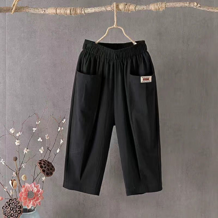 👖【M-4XL】Νέο, φαρδύ, μεγάλο, άνετο και ευέλικτο casual παντελόνι από βαμβάκι και λινό.