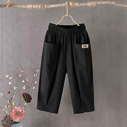 👖【M-4XL】Νέο, φαρδύ, μεγάλο, άνετο και ευέλικτο casual παντελόνι από βαμβάκι και λινό.