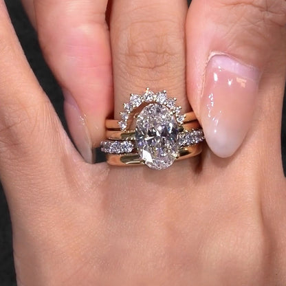 💍💎【4 σε 1】Ανοιχτά Δαχτυλίδια με Στοιβαγμένα Διαμάντια