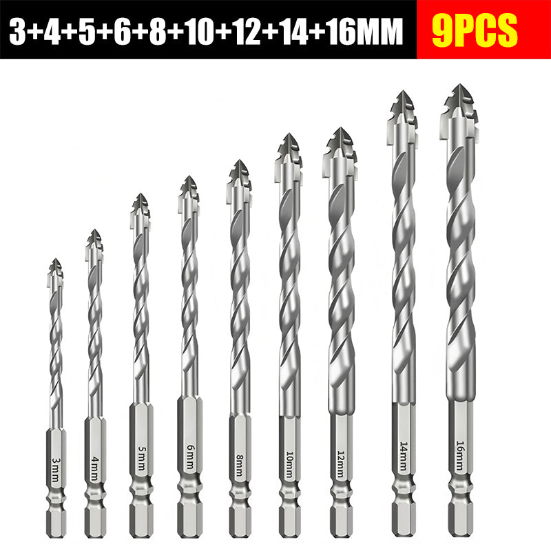 🥇【3+4+5+6+8+10+12+14+16mm】1 σετ 9 τεμαχίων --- 🔩✅27 ευρώ--Έκκεντρο τρυπάνι έβδομης γενιάς από εξαιρετικά σκληρό χάλυβα βολφραμίου με οδοντωτή άκρη