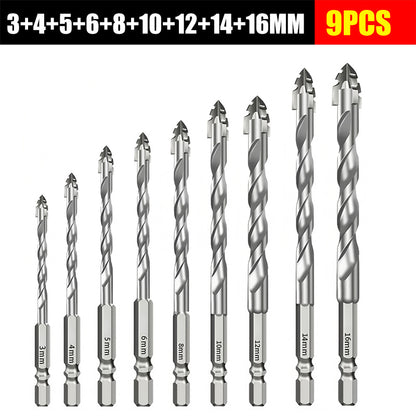 🥇【3+4+5+6+8+10+12+14+16mm】1 σετ 9 τεμαχίων --- 🔩✅27 ευρώ--Έκκεντρο τρυπάνι έβδομης γενιάς από εξαιρετικά σκληρό χάλυβα βολφραμίου με οδοντωτή άκρη