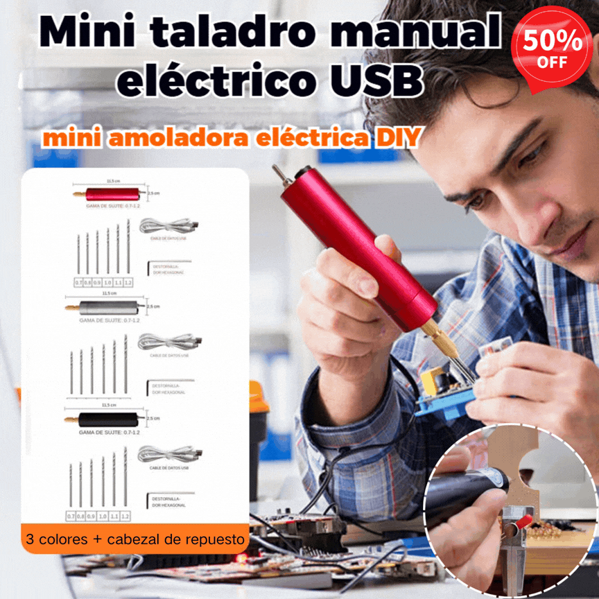 🏆Μίνι ηλεκτρικό τρυπάνι χειρός USB, μίνι ηλεκτρικός μύλος DIY