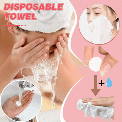 💦【100 ΤΕΜΑΧΙΑ】✨🌈Περιστροφική πετσέτα μιας χρήσης. Φορητή πετσέτα προσώπου.