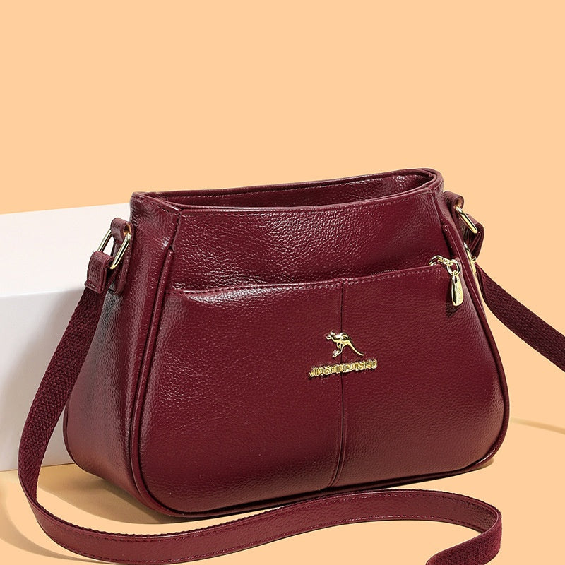 👜👜Νέα τσάντα χιαστί από γνήσιο δέρμα για την άνοιξη του 2026. Τσάντα ώμου μεγάλης χωρητικότητας.