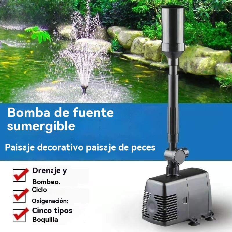 ⛲🌈Αντλία βρύσης με πολύχρωμο φωτισμό LED, αντλία βρύσης 8W EQB-600P (κατάλληλη για βάθη νερού μικρότερα από 30cm)