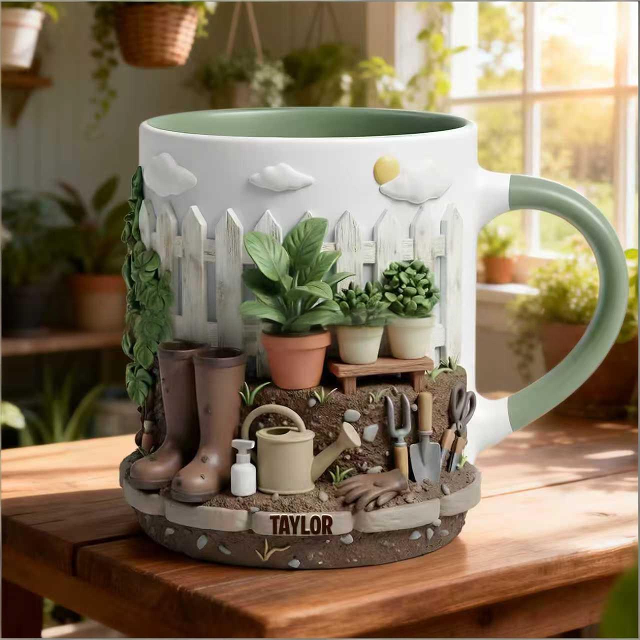 🌱☕Κούπα καφέ με θέμα τον κήπο - το τέλειο δώρο για τους λάτρεις της κηπουρικής!