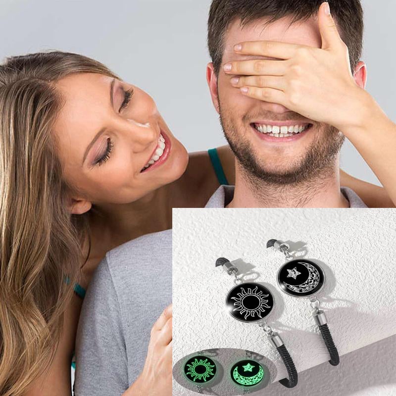 🎁 4 είδη για 24 ευρώ💖Σετ 2 βραχιόλια με τον Ήλιο και τη Σελήνη – Λαμπερά κοσμήματα για ζευγάρια για αγάπη από απόσταση