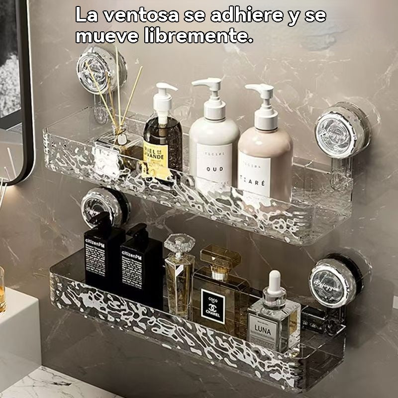 🍽️🧺🔥🔥 Ράφι αποθήκευσης χωρίς βεντούζα, κομψό κυματιστό ράφι αποστράγγισης, κατάλληλο για κουζίνα και μπάνιο
