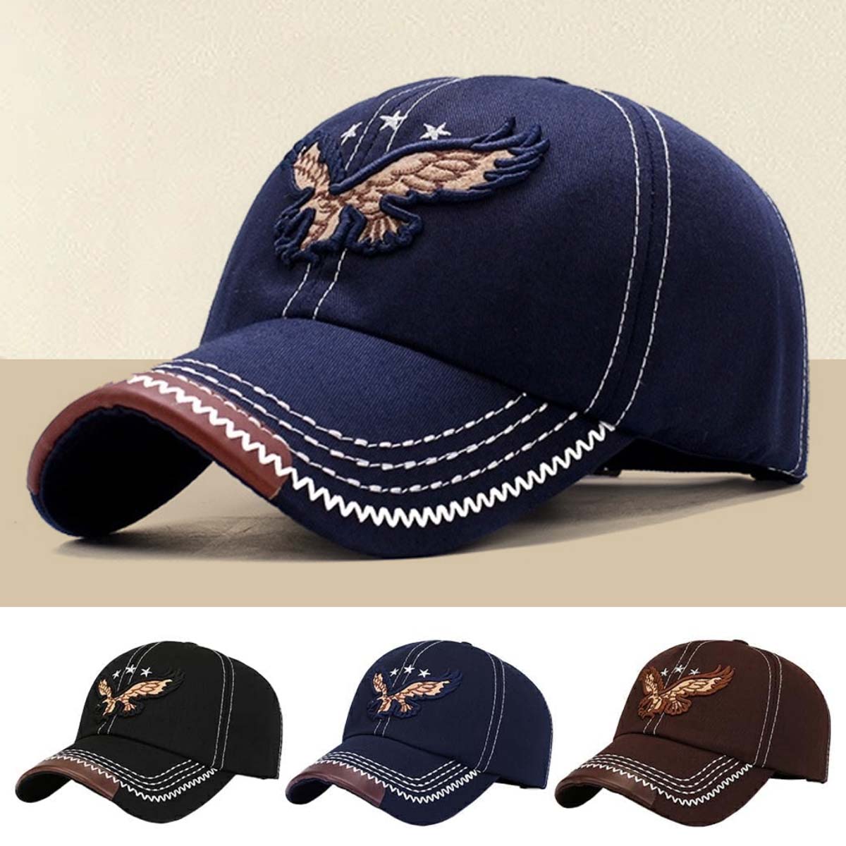 🔥Ειδική προσφορά περιορισμένης διάρκειας🧢Καπέλο του μπέιζμπολ με κέντημα και φτερό, unisex, για όλες τις εποχές.