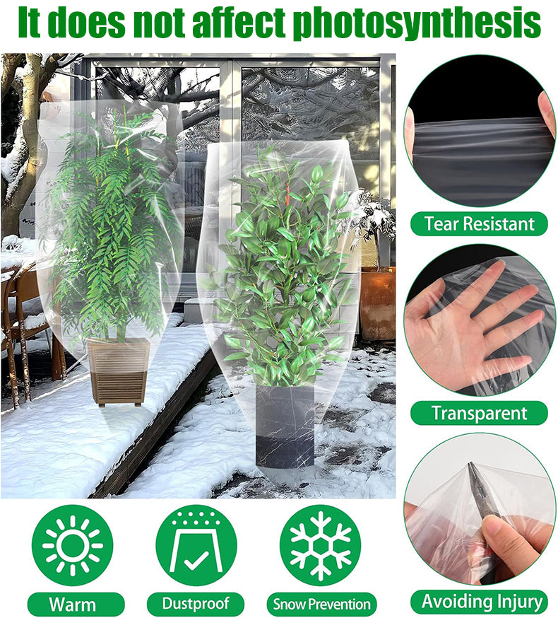 🌲【40cm*60cm】 10 είδη για 25 ευρώ❄️Διαφανείς σακούλες για την προστασία των οπωροφόρων δέντρων/φυτών από το κρύο, παρέχοντας χειμερινή προστασία από τον παγετό, τη βροχή και τις βροχοπτώσεις· προστατευτικά καλύμματα για μπονσάι/λουλούδια/δέντρα.
