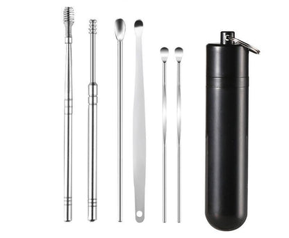 【Αγοράστε 1 και πάρτε 1 δωρεάν】Δύο για €22【11 ευρώ ανά τεμάχιο】👂Σετ εργαλείων αφαίρεσης κεριού αυτιών 6 τεμαχίων με σωλήνα αποθήκευσης | Πλήρες σετ φροντίδας αυτιών – Εργαλείο έξι σε ένα! 👂