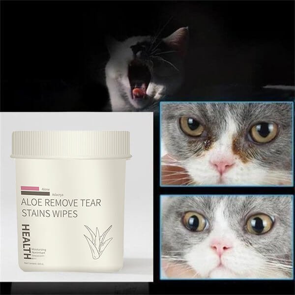 🐕🐈Μαντηλάκια καθαρισμού για λεκέδες από τα μάτια κατοικίδιων 🔥Αφαιρεί λεκέδες από δάκρυα🔥