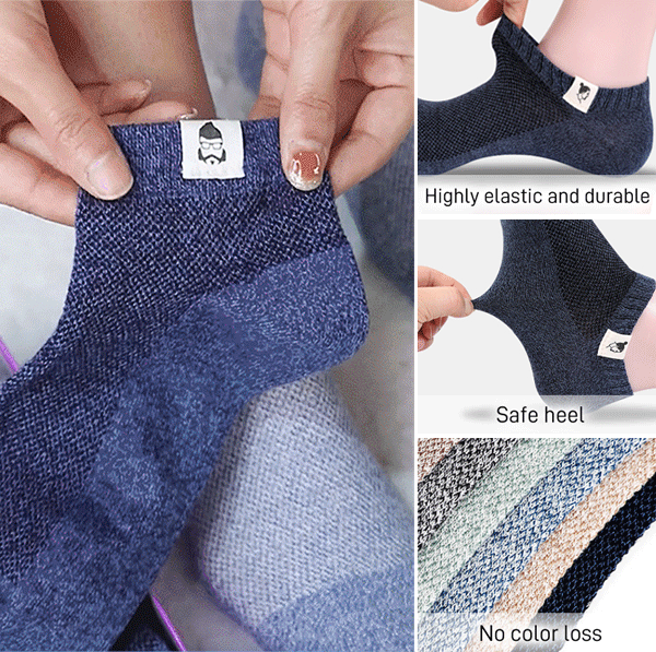 🧦【10 ζευγάρια】（35-42）Ανδρικές καλοκαιρινές αναπνεύσιμες αποσμητικές κάλτσες.